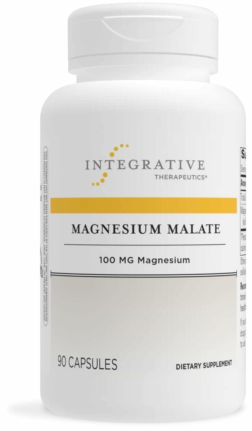 Integrative Therapeutics Magnesium Malate - Magnesium Supplement for Cellular Metabolism Support* - Supports Bone Health & Muscle Function* - Gluten-Free & Dairy-Free - 90 Capsules (90 Servings)