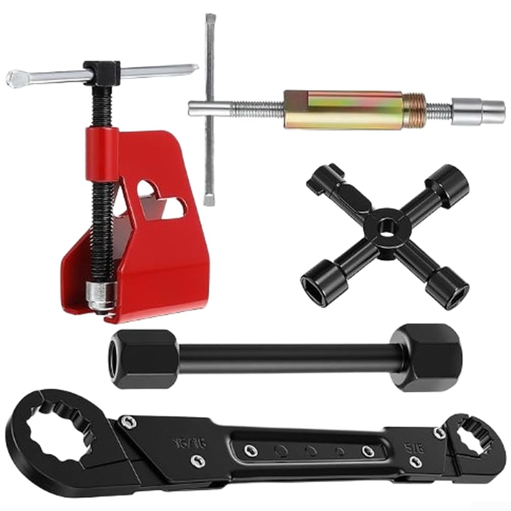Herramienta extractor de tuberías, llave de doble cabeza de 4.9 pulgadas para anillo de compresión y extracción de zócalos de neumáticos, material ligero CFRP para uso automotriz y de fontanería