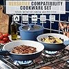 Umite Chef Pots and Pans Set Non Stick, 21 pcs Ceramic Cookware Set with Detachable Handles, Healthy Induction Cookware Oven Safe RV Kitchen Cooking Set with Utensils, PFAS PFOA & PTFE Free, Navy #5