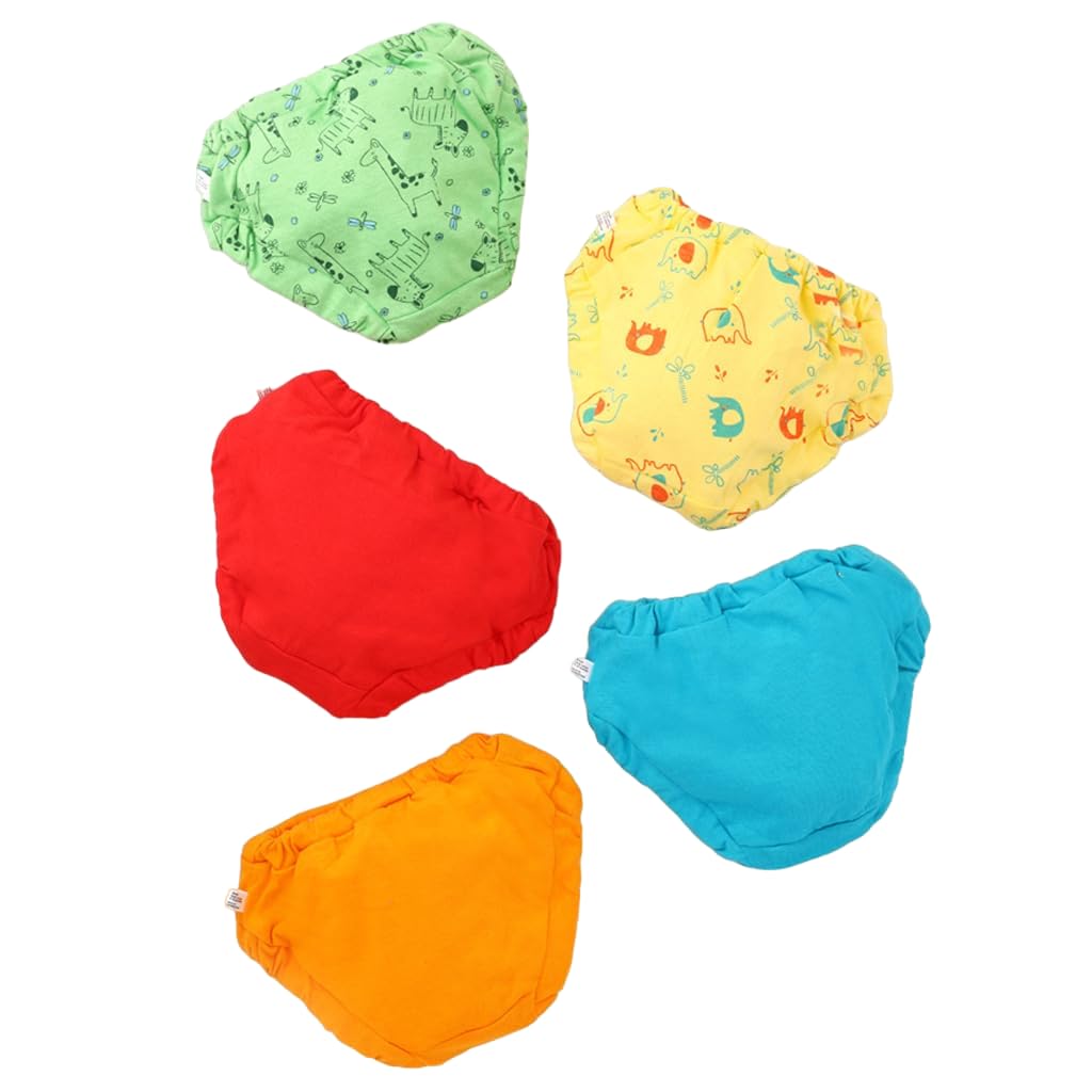 superbottomsBasic™ Brief for Kids | Unisex, 100% Pure Cotton Innerwear | Breathable & Soft Kids Underwear | Baby Brief I Pack of 5