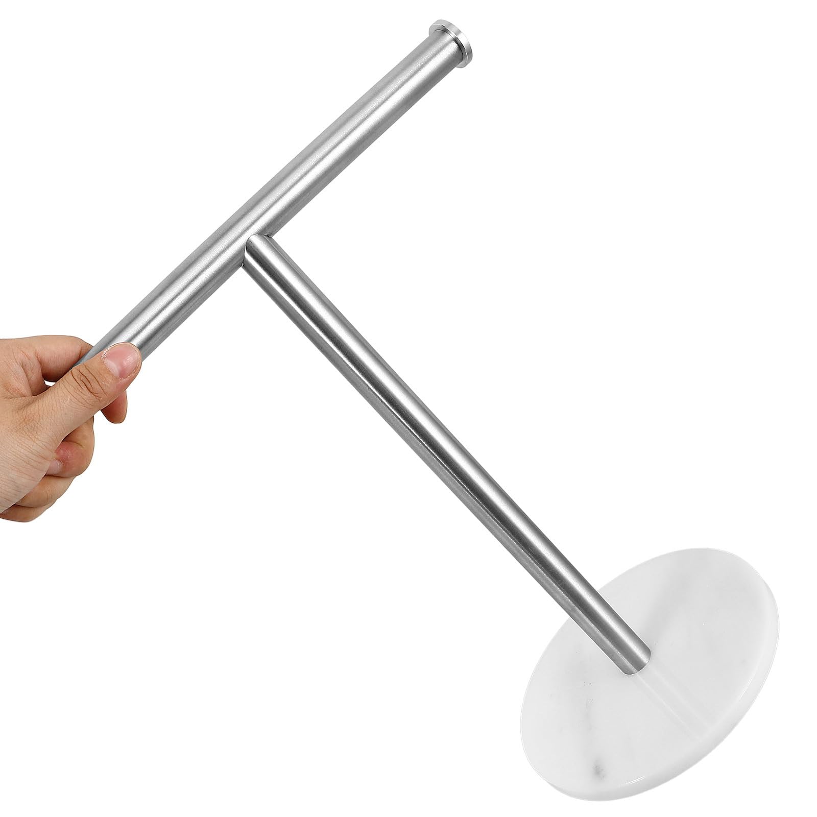 INOOMP Toallero de Sobremesa de Acero Inoxidable de 31.5 CM, Soporte para Toallas Base Antideslizante para Baño, Cocina y Dormitorio, Diseño Vertical para Ahorro de Espacio