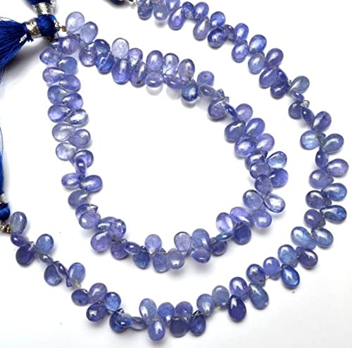 Tanzanite naturelle en briolettes lisses poire de 4x6-5x7mm de qualité gemme supérieure LKBEADS