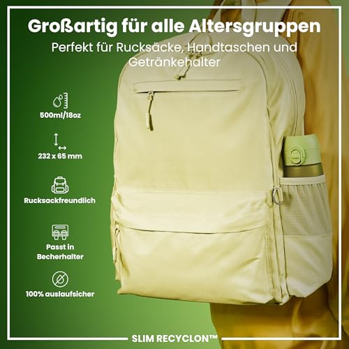 ion8 Trinkflasche, 500 ml, Auslaufsicher, Einhandöffnung, Sichere Verriegelung, Spülmaschinenfest, Tragegriff, Klappdeckel… – Ansicht 2