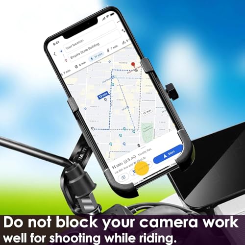 Image of PerfX 360 Rotatable Bike Phone Holder with Quick Lock System, Heavy Duty Anti-Slip Handlebar Mobile Mount, Shockproof Secure Cradle for Bicycle, Motorcycle, Scooter, All Smartphones (an-C2)