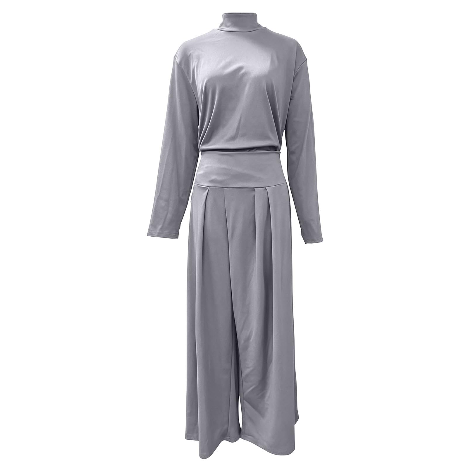 Tuta Da Lavoro Donna 2 Pezzi Completi Sportiva Manica Lunga Girocollo Tuta Da Ginnastica Completo Palestra Casual Set Top E Pantaloni a Gamba Larga Tute Per Jogging Fitness Yoga Da Casa Autunno