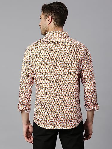 Image of Thomas Scott Men's | Printed | Full Sleeve | Slim Fit | 100% Cotton | Spread Collar | Casual Shirt