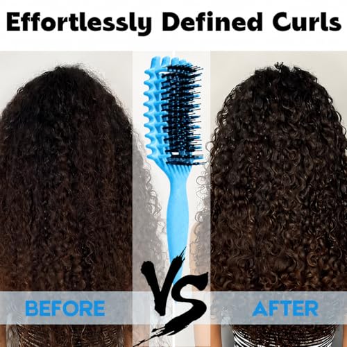 Image of Curly Hair Brush Candybrush Curl Defining Brush for Detangling Shaping and Defining Curls for Women, Men, Wet & Dry Hair (Sky Blue)