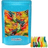 Large Gummi Worms Candy, Assorted Fruit Flavors Gummies, Allergy Friendly, Non-GMO, No Artificial...