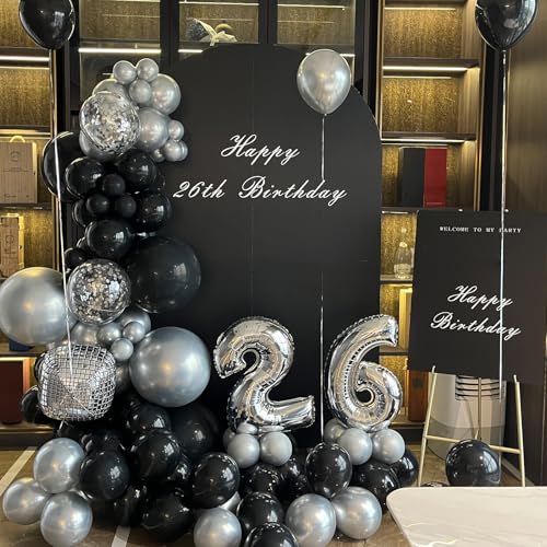 Image of 100pcs Metallic Silver Balloons 12 Inch Chrome Round Helium Balloons | Silver Balloon for New Years Wedding Anniversary Birthday, Bachelorette Graduate Party Decorations