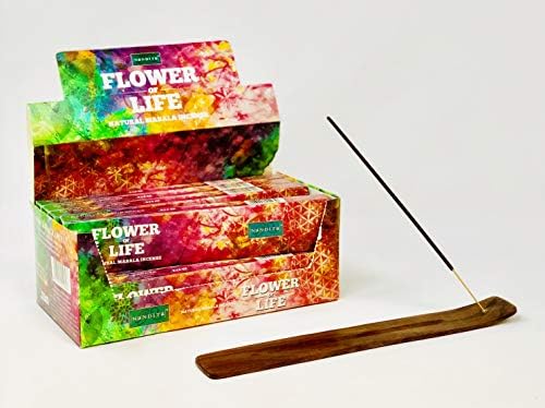 vrinda Nandita Flower of Life Incense Sticks Incense Holder (15g x 12 Packs)