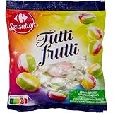 CARREFOUR SENSATION – Bonbons Acidulés Tutti Frutti aux Saveurs Intenses et Fruitées (250g) - lot de 4 - Vendu par Lot