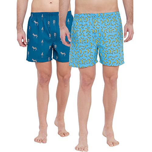Image of XYXX Men's Remix Regular Fit Cotton Printed Boxer with Dual Pocket & No Marks Waistband (Pack of 2)