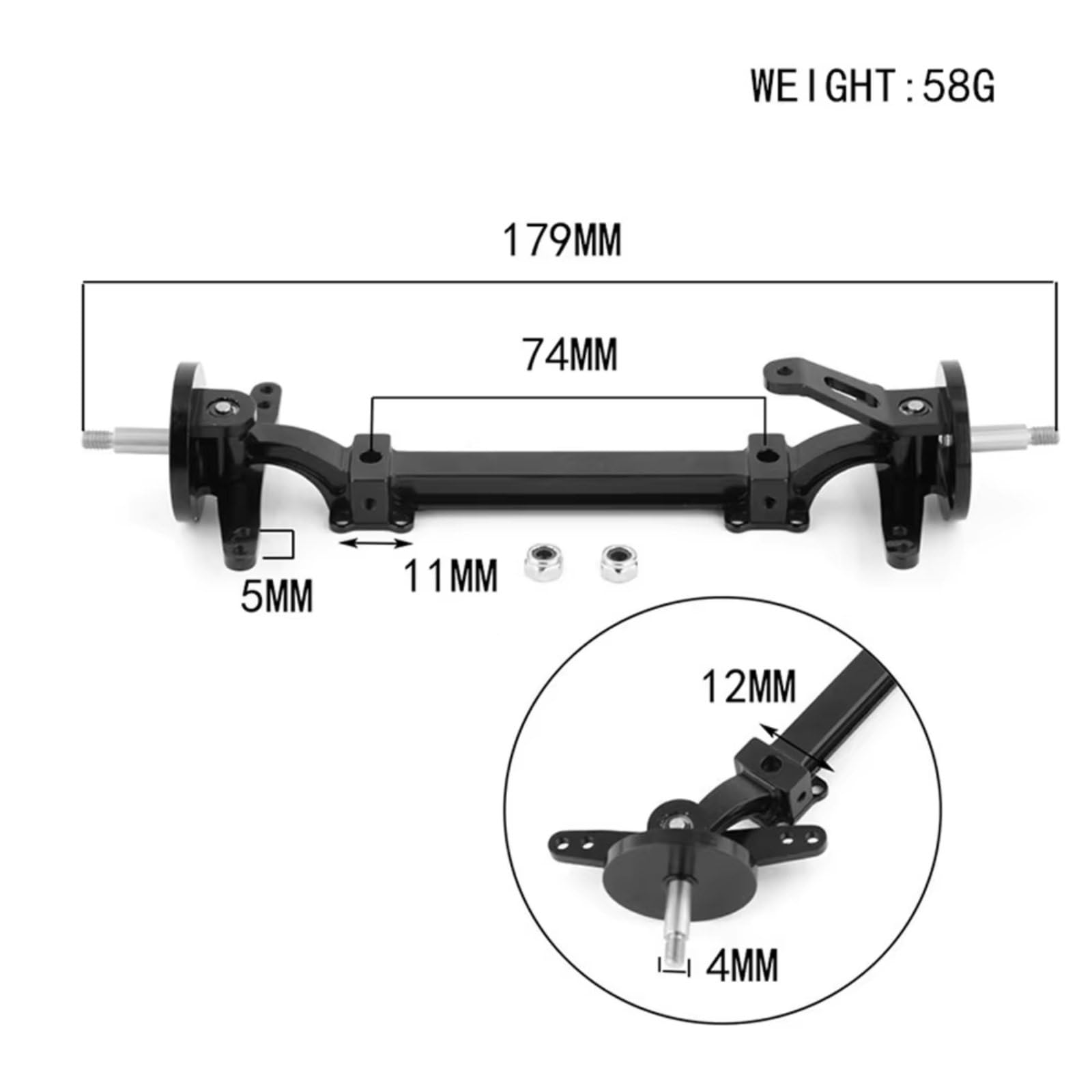 Ricambi Assale RC Per Tamiya 1/14 Ricambio Assale Anteriore Sterzo Serie Camion Trattore RC Accessori Auto Parti Riparazione Lega Alluminio