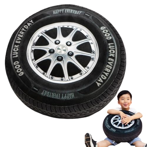 Roue oreillers en peluche pneu 3D mignon coussin de voyage doux - 4
