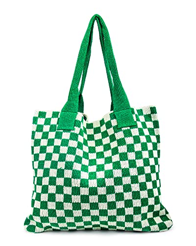 Image of Crochet Tote Bag for Women Large Capacity Shoulder Bag Handbags Knitting Hobo Bag Aesthetic Handmade Weaving