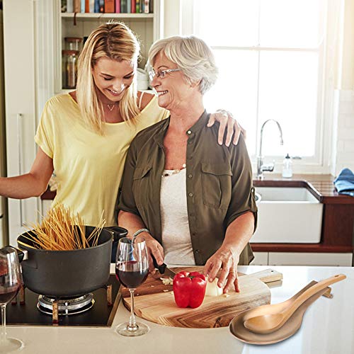 Image of VanlonPro Stainless Steel Spoon Rest, Spatula Ladle Holder, Stainless Steel Utensil Spoon Rest Holder, Brushed Finish, Dishwasher Safe 9.8 x 3.7 Inch (Rose Gold 1PC)