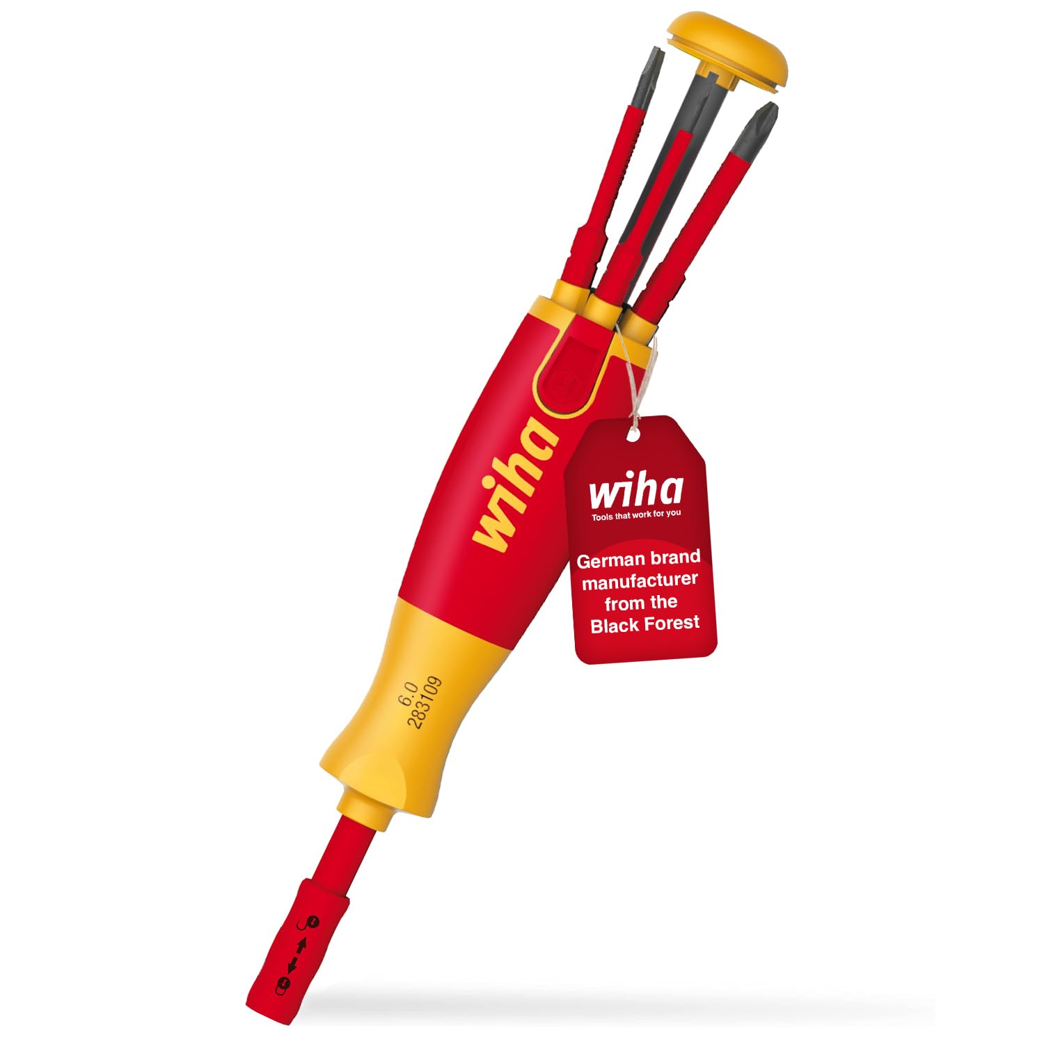 Wiha 38612 Liftup Electric Bit Magazine Sl/Ph Screwdriver Set 6 Piece