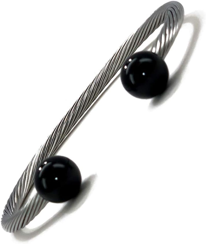 Accents Kingdom Stainless Steel Cable Cuff Bangle Stainless Steel Bracelet