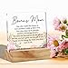 Bonus Mom Gift Step Mom Gifts, Bonus Mom Desk Decor Flowers Style Stepmother Acrylic Desk Plaque Sign With Wood Stand Home Desk Sign Keepsake Present
