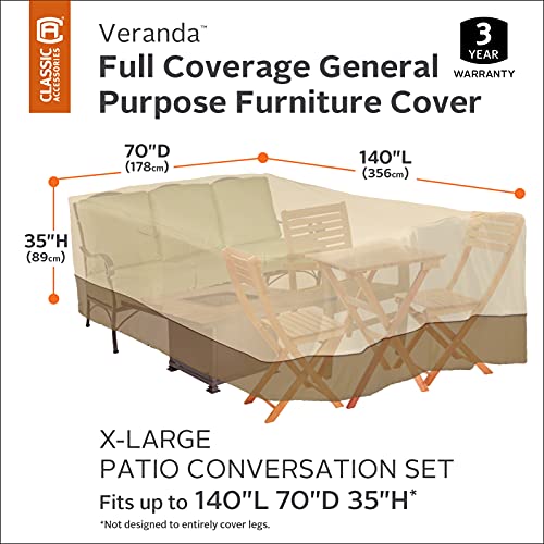 Image of Classic Accessories Classic Accessories 55-884-051501-00 Patio Furniture Cover, X-Large