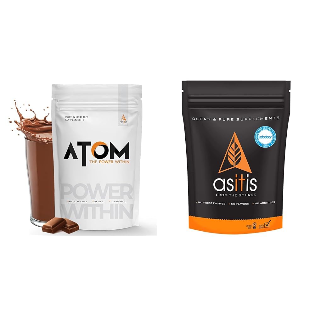 Asitis Nutrition Atom Whey Protein 1Kg With Digestive Enzymes Double