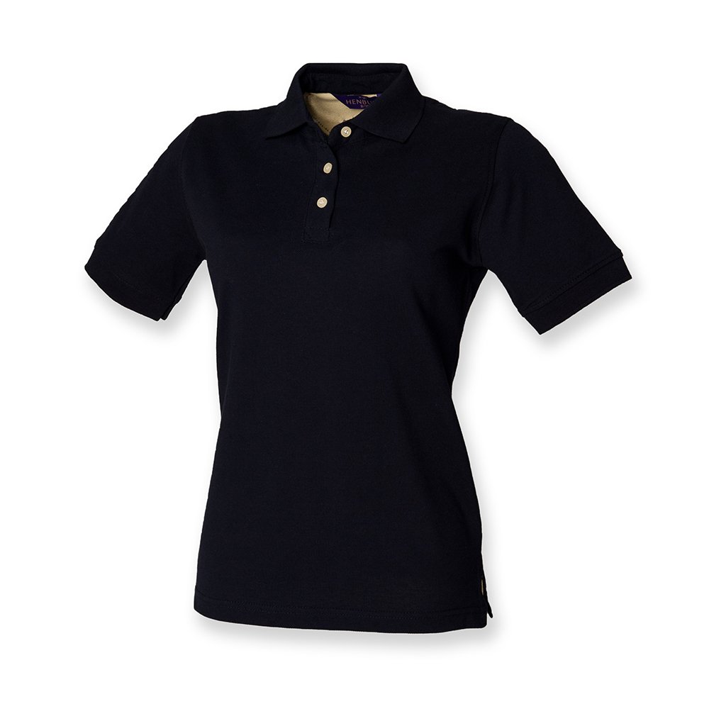 Henbury Ladies Classic Pique Polo Shirt : Color - Navy : Size - 18