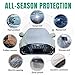 Half Car Cover Sedan with Green Reflective Strip, Hail Protector Car Cover with Cotton Liner, Sunroof & Windshield Cover for Ice and Snow, All Weather Car Body Cover for Sun, Rain, Dust