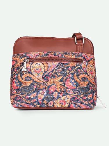 Image of ZOUK Printed Vegan Leather Out Of Office Sling Bag With Adjustable Strap For Women's Girls