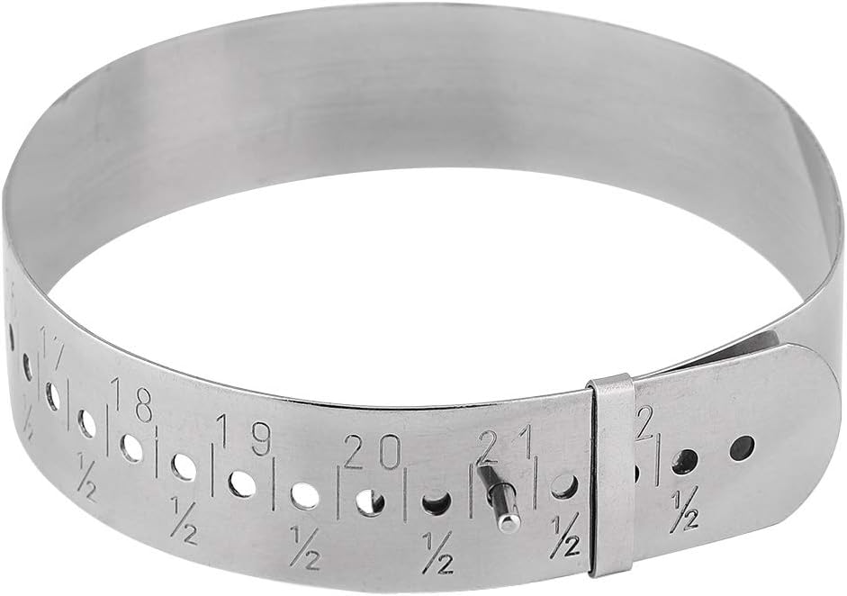 Bracelet Sizing Tool, Bangle Gauge, Simple Adjustable Stainless Steel DIY Bracelet Bangle Measuring Tool for Jewelry Making Measuring Wrists,5" to 9" Adjustable Wrist Sizer Measure Tool Belt