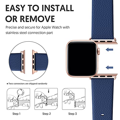 Image of Fullmosa Leather Band Compatible with Apple Watch Band 42mm 44mm 45mm 46mm 49mm, Genuine Leather Replacement Strap for iWatch Ultra3 /2 /1 SE3 /2 /1 Series 11 10 9 8 7 6 SE 5 4 3
