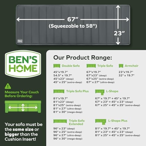 Image of BEN'SHOME Couch Cushion Support Board, Sagging Sofa Seat 58-67 inch x 23 inch