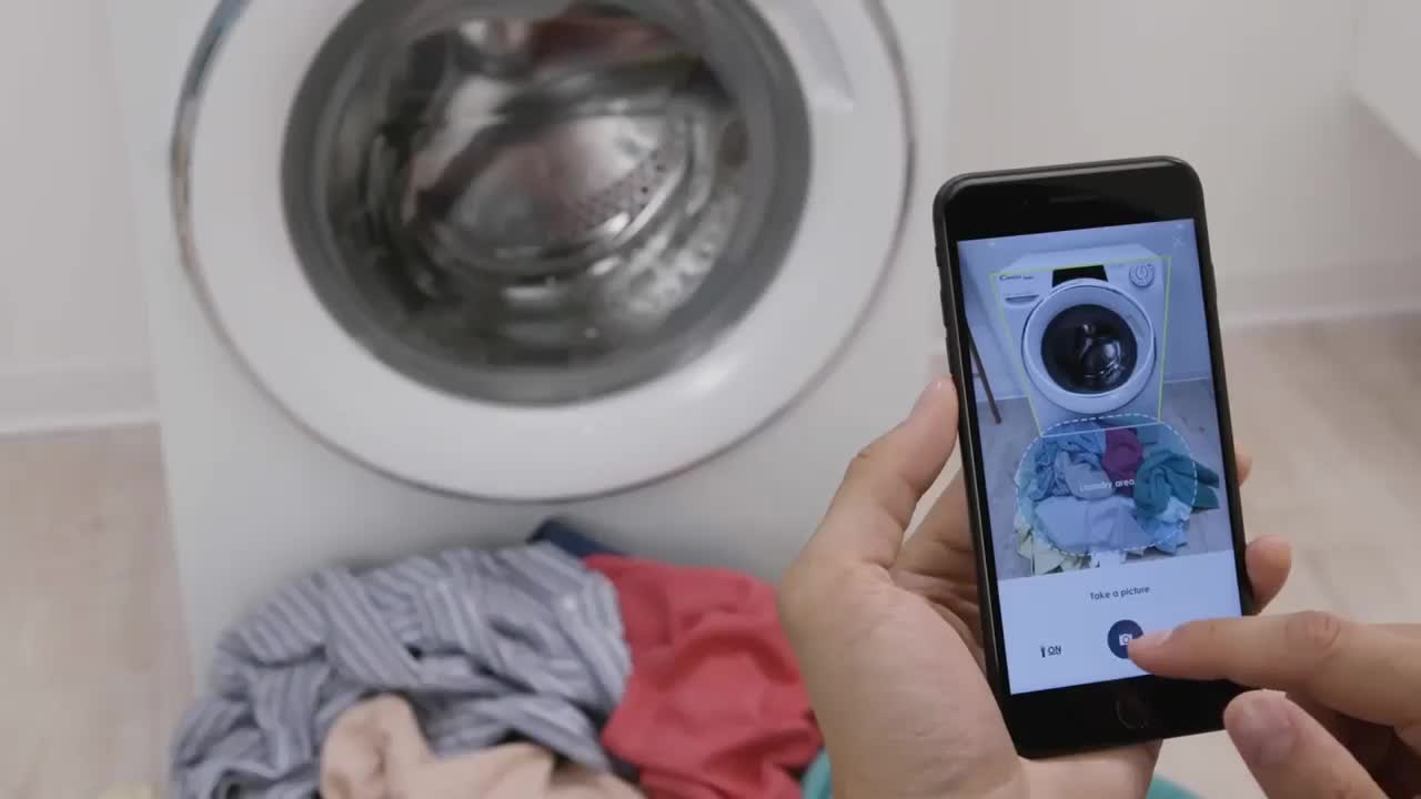 Candy-RapidO-RO-1284DWME1-S-Lavadora-8-KG-1200RPM-Fondo-Reducido-53CM-Pantalla-Smart-Wi-Fi-Alexa-Google-Home-9-Ciclos-Rapidos-Motor-Inverter-Funcion-Vapor-Higiene-74DB-Clase-A-Blanco