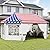 Outsunny 22.3 x 16.4 ft Party Tent, Wedding Tent with Sidewalls, Heavy Duty Canopy Tent Outdoot Gazebo with 6 Church Windows and 2 Doors, Tents for Parties, Events, American Flag