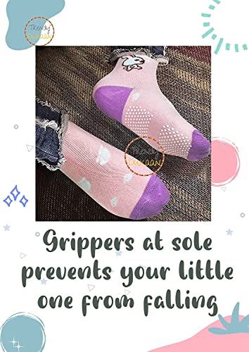 Image of Baby Socks with Grips Infants Toddler Kids Boys Girls Non Slip /Anti Skid Cotton Crew Socks