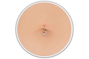 Captivating 16g Silver Hoop Belly Button Ring with White Opal