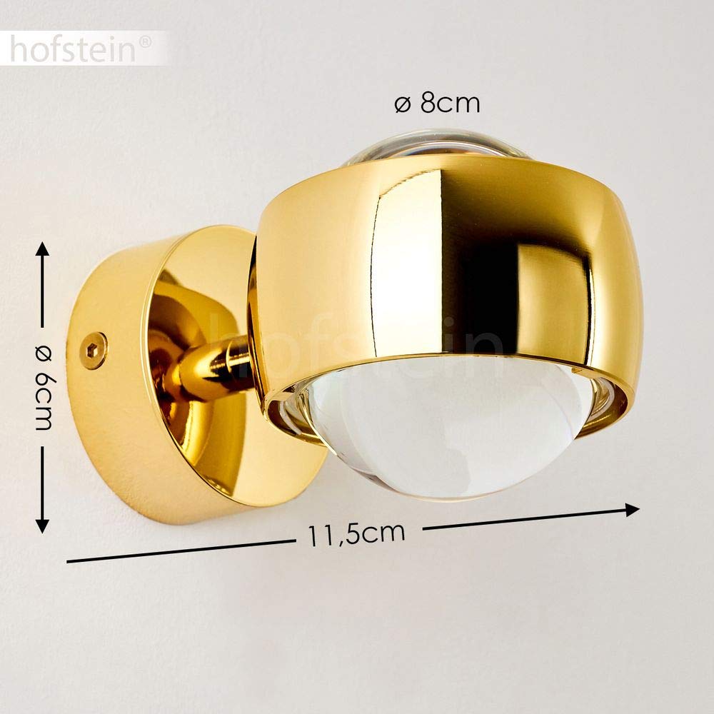 Sapri, lampada a parete da interni in diversi modelli, variazione, Metallo Vetro, gold, Abgerundet ohne Schlitz