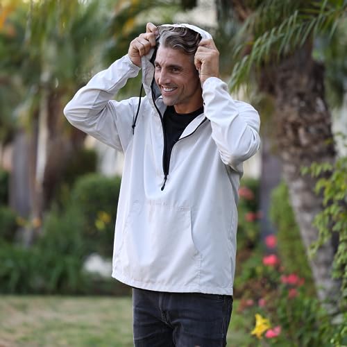Global Blank Men's Lightweight Packable Windbreaker Jacket Water Reistant Zip Up Hoodie for Men4
