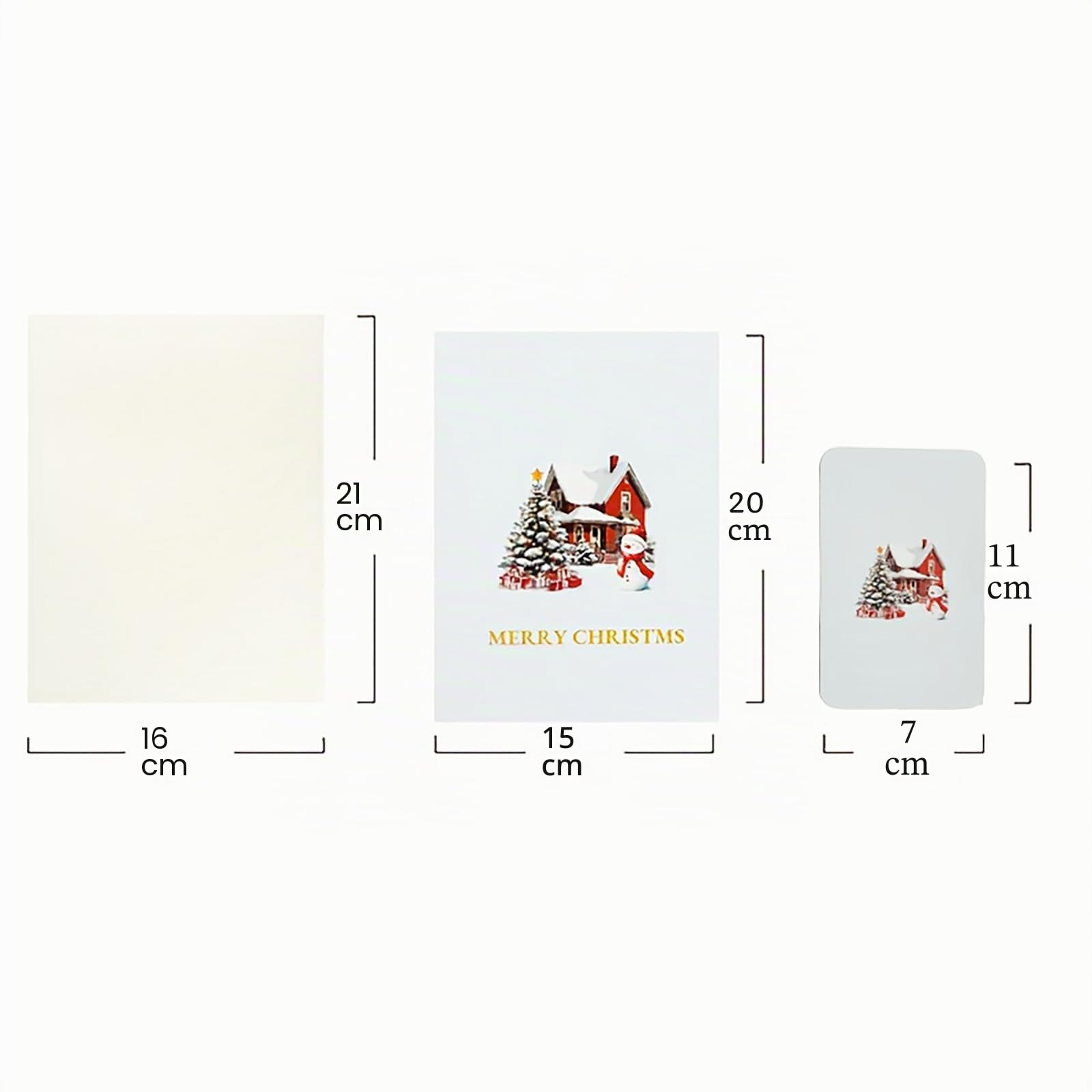 3D Carte de Noël Pop-Up avec Père Noël et Rennes, Enveloppe Incluse