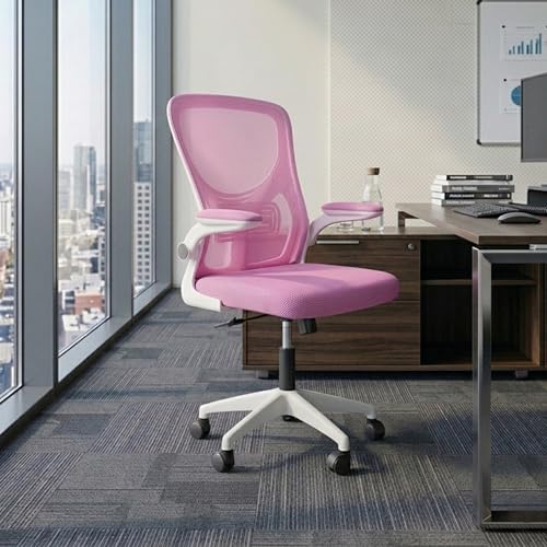 Image of Casa Copenhagen Pink White | Mid Back Imported Mesh Fabric Boss Office Chair | Y Design Ergonomic Back Support | 2D Aero Design Adjustable Armrests | Synchro Tilt Lock Mechanism | Adjustable Lumbar