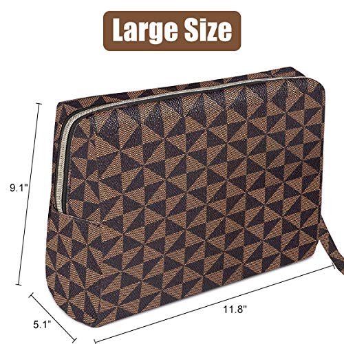 Checkered Makeup Bag Organizer, Tufusiur Large Make Up Bags for Women for Cosmetics Makeup Toiletry Travel - Image 6