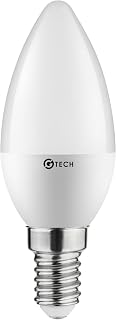 G-TECH Bombilla LED Vela C30, Casquillo E14, Luz Blanca Cálida, 6W (Equivalente a 43W), 520 Lúmenes, 3000K, Ángulo 160, para Lámparas y Candelabros