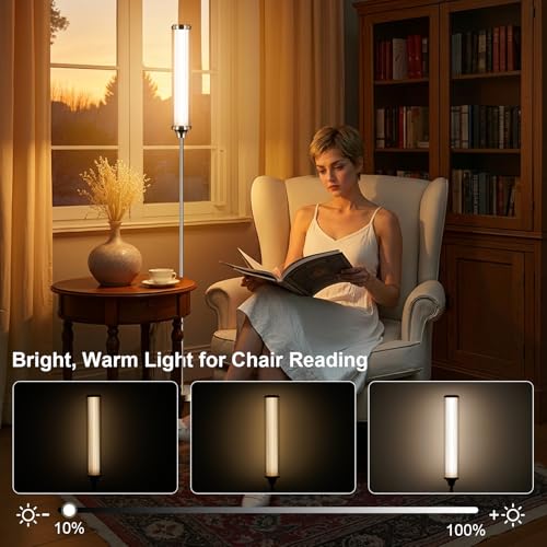 Image of FRIDEKO HOME Smart Corner LED Floor Lamps for Bedroom, Gold 12W 1500LM | Color Changing Lamp with Music Sync, App & Remote Control, 16M Colors, 200+ Dynamic Scenes for Living Room Gaming Party Decor