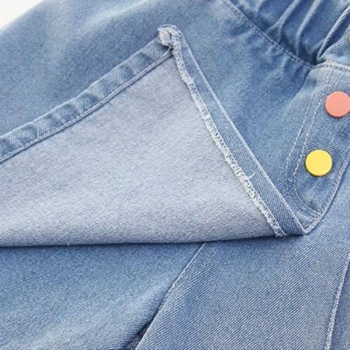 Girls Baggy Jeans Trendy Girls New Colorful Denim Culottes for Middle and Large Children High Waist Shorts4