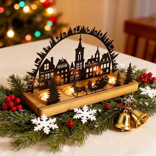 LYLIDIA Kerzenhalter Adventskranz Modern Adventsgestecke...