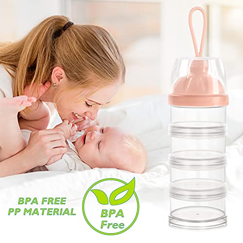 Accmor Baby Milk Powder Formula Dispenser, 4 Layers Stackable Formula Container For Travel, Non-Spill Snacks Formula Storage Container On The Go, Bpa Free #TOP7