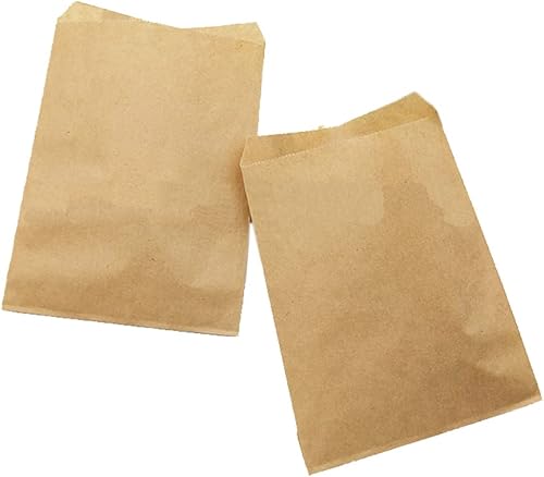 25 bolsas de papel kraft de 4 x 6 pulgadas, bolsas de papel kraft planas de papel kraft para aperitivos, bolsas de papel kraft para dulces de