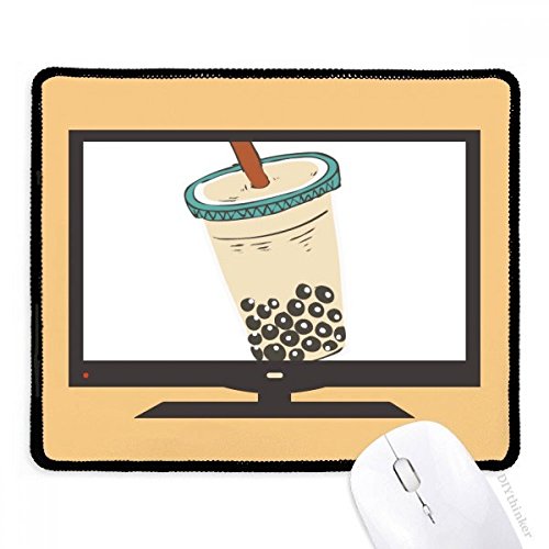 Alfombrilla de ratón de té de leche para juego y oficina con base de goma estable