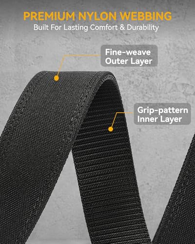 Image of CHAOREN 1.5 inch Nylon Ratchet Belts for Men - Adjustable Casual Work Belt with Slide Buckle - Trim to Fit