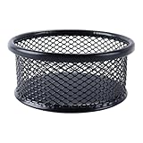 Hoite 1 Stück Büroklammerhalter aus schwarzem Metall, Netz-Büroklammerschale, Binder-Clip-Spender, Schreibtisch-Bobby-Pin-Container-Organizer für das Home-Office-Klassenzimmer