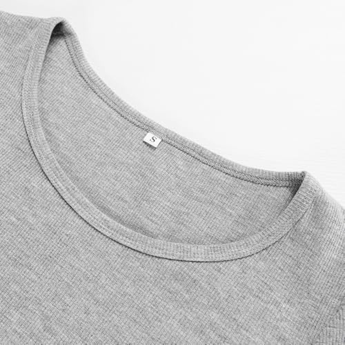 Artfish Women's Casual Basic Ribbed T-Shirts Slim Fitted Boat Neck Long Sleeve Crop Top3